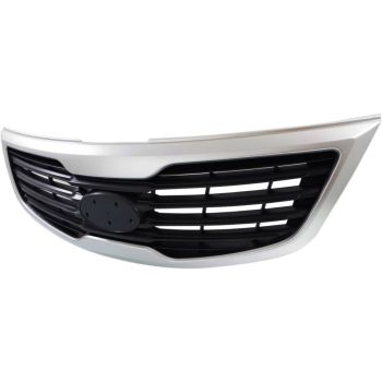 KIA SPORTAGE  GRILLE SILVER FRAME/BLACK INNER (2.4L) OEM# 863503W010 2011-2012 PL# KI1200148