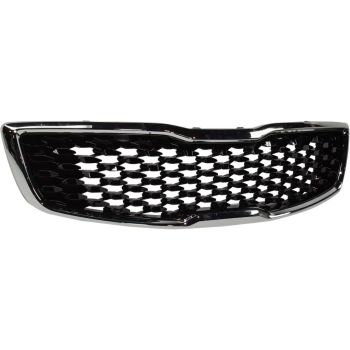 KIA FORTE SEDAN GRILLE PTD-BLK (W/SMOKED BLACK CHROME FRAME) OEM# 86350B0010 2017-2018 PL# KI1200191