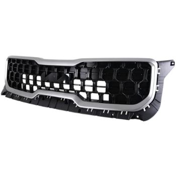 KIA TELLURIDE GRILLE BLACK W/SILVER MLDG (EX X-LINE) OEM#86350S9700 2023 PL# KI1200274