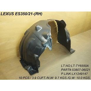 LEXUS ES 250/350 FENDER LINER RIGHT (Passenger Side) (N.A. BUILT) OEM#5380706021 2021-2025 PL# LX1249154