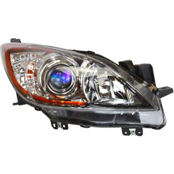 MAZDA MAZDA3 HEAD LAMP RIGHT (Passenger Side) (HALOGEN)(BLUE PROJECTOR RING)(SKYACTIV) **CAPA** OEM# BFD1510K0D 2012-2013 PL# MA2519143C