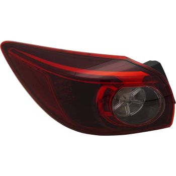 MAZDA MAZDA3 TAIL LAMP ASSEMBLY LEFT (Driver Side) (HATCHBACK)(LED)(SMOKE)(OUTER) OEM# BHP251160C 2014-2018 PL# MA2804116