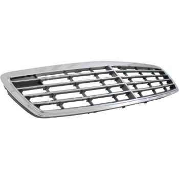 MERCEDES-BENZ E-CLASS (211) (SEDAN /WAGON 04-09) GRILLE CHR/GRAY (W/4 STRIPS)(W/O Proximity Cruise Control) OEM#21188005839040 2003-2006 PL# MB1200138