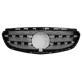 MERCEDES-BENZ E-CLASS SEDAN (212) GRILLE BLACK (W/CENTER GRILLE EMBLEM)(W/ CAMERA)(EXC E63) OEM#2128851500 2014-2015 PL# MB1200173