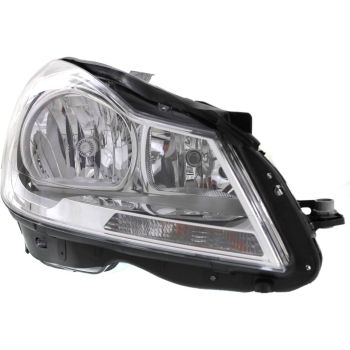 MERCEDES-BENZ C-CLASS SEDAN (204) HEAD LAMP ASSY RIGHT (Passenger Side) (HALOGEN)(CHROME BEZEL) OEM#2048205459 2012-2014 PL# MB2503187