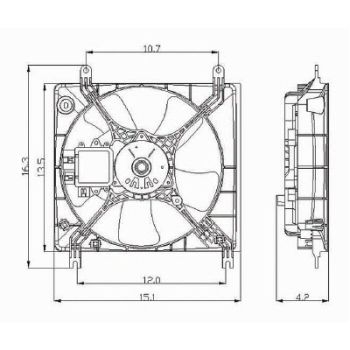 DODGE STRATUS/COUPE  RADIATOR FAN ASSY ( 4 & 6 CYL ) OEM# MR373149-PFM 2001-2005 PL# MI3115107