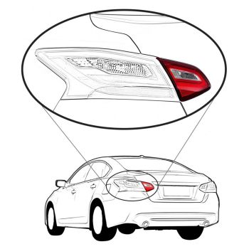 NISSAN(DATSUN) ALTIMA SEDAN BACK-UP LAMP ASSEMBLY LEFT (Driver Side) (SMOKED LENS)(2.5 SR/3.5 SR/MIDNIGHT ED)**CAPA** OEM#265459HS1A 2017-2018 PL# NI2802112C