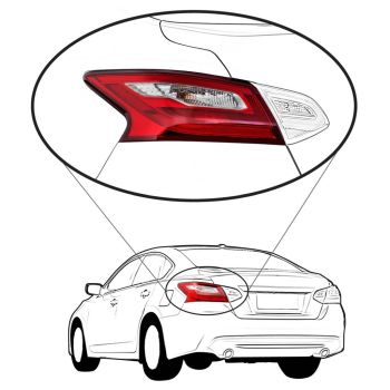 NISSAN(DATSUN) ALTIMA SEDAN TAIL LAMP ASSEMBLY LEFT (Driver Side) (EXC SMOKED LENS) OEM#265559HS0A 2016-2017 PL# NI2804106
