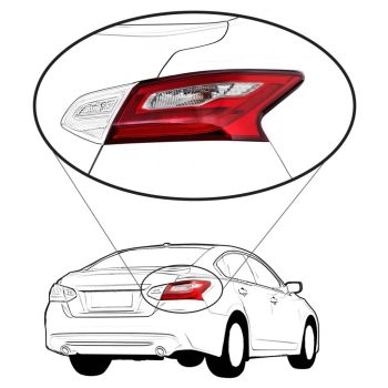 NISSAN(DATSUN) ALTIMA SEDAN TAIL LAMP ASSEMBLY RIGHT (Passenger Side) (SMOKED LENS)**CAPA** OEM#265509HS1A 2017-2018 PL# NI2805111C