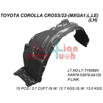 TOYOTA COROLLA CROSS FENDER LINER LEFT (Driver Side) (L/LE) OEM#538760A120 2022-2024 PL# TO1248251