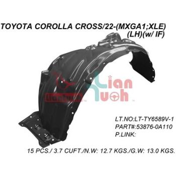 TOYOTA COROLLA CROSS FENDER LINER LEFT (Driver Side) (XLE) OEM#538760A110 2022-2024 PL# TO1248252