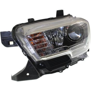 TOYOTA TACOMA HEAD LAMP ASSEMBLY LEFT (Driver Side) (W/LED DRL)(CHR/BLK BEZEL)**CAPA** OEM# 8115004270 2016-2023 PL# TO2502244C