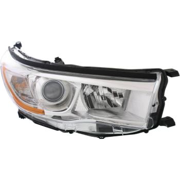 TOYOTA HIGHLANDER HEAD LAMP ASSEMBLY RIGHT (Passenger Side) (WO/SMOKED CHR) **CAPA** OEM#811100E180 2014-2016 PL# TO2503221C