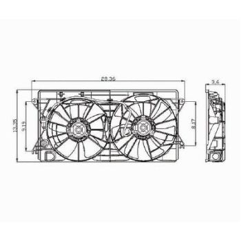 TOYOTA MR2 RADIATOR & A/C FAN ASSY (DUAL FAN) OEM# 1671122060-PFM 2000-2005 PL# TO3115142