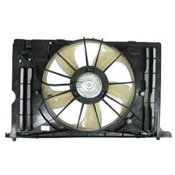 TOYOTA COROLLA/SEDAN RADIATOR & A/C FAN ASSY (1.8L)(SINGLE FAN) W/CONTROL WO/UPPER SHROUD OEM# 163630T020-PFM 2009-2013 PL# TO3115166