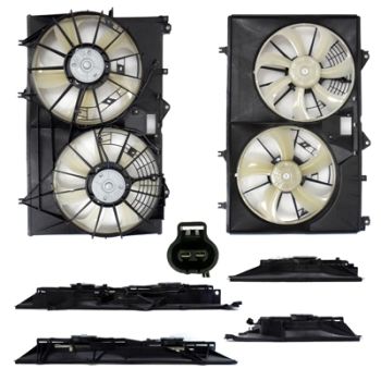 TOYOTA HIGHLANDER HYBRID RADIATOR & A/C FAN ASSEMBLY (DUAL FAN) OEM#1671131520-PFM 2011-2013 PL# TO3115172