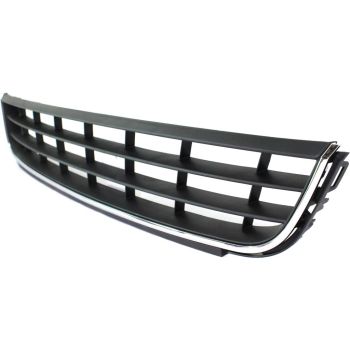 VOLKSWAGEN JETTA HYBRID FRONT BUMPER CENTER GRILLE BLACK W/CHR LOWER MOLDING OEM#5C6853671RYP 2013-2014 PL# VW1036120
