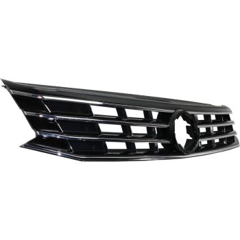 VOLKSWAGEN PASSAT GRILLE ASSEMBLY PTD (W/BLK&CHR MLDG;W/COLLISION HALOGEN LAMP;EXC GT/R-LINE) OEM#561853651HOQE 2016-2019 PL# VW1200169