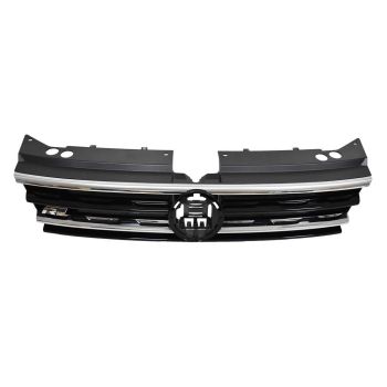 VOLKSWAGEN TIGUAN GRILLE GLOSS-BLACK W/3 SATIN-CHROME MLDG (W/COLLISION WARNING)(R-LINE) OEM#5NA853651SZLL 2020-2021 PL# VW1200181