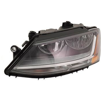 VOLKSWAGEN JETTA SEDAN (EXC GLI) HEAD LAMP ASSY LEFT (Driver Side) (HALOGEN)(W/LED DRL) OEM#5C7941005J 2017-2018 PL# VW2502168