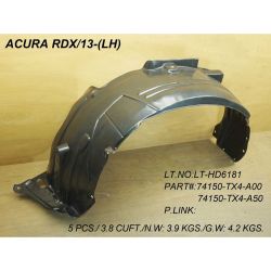 ACURA RDX  FENDER LINER LEFT (Driver Side) WO/INSULATION FOAM OEM#74150TX4A00-PFM 2013-2015 PL# AC1248129-PFM