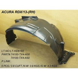 ACURA RDX  FENDER LINER RIGHT (Passenger Side) WO/INSULATION FOAM OEM#74100TX4A00-PFM 2013-2015 PL# AC1249129-PFM