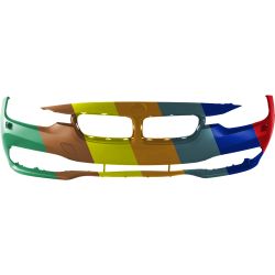 BMW BMW 3 (SEDAN) HYBRID  FRONT BUMPER COVER PRIMED W/WASH WO/M SPORT (STANDARD)**CAPA** OEM#51117445106 2016-2018 PL# BM1000426C