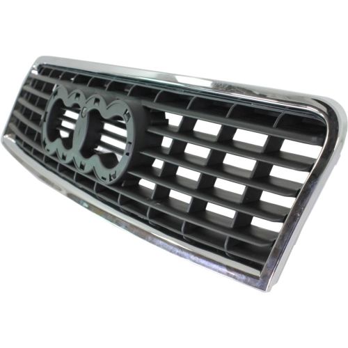 AUDI A4 SEDAN/WAGON (GEN 2)  (1.8L/3.0L) GRILLE ASSY BLACK W/CHROME FRAME (Satin BLACK) OEM# 8E0853651G5PV 2002-2005 PL# AU1200114