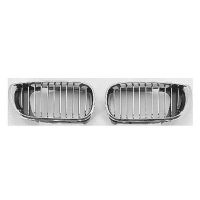 BMW BMW 3 ( i/xi ) (SEDAN/WAGON) GRILLE RIGHT (Passenger Side) CHROME FRAME & CHR/BLK INNER (SEDAN & WG) OEM# 51137042962 2002-2005 PL# BM1200129