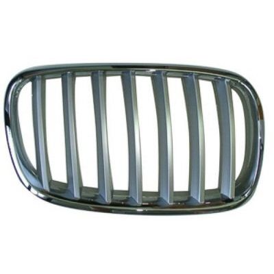 BMW BMW X6 E71 GRILLE RIGHT (Passenger Side) CHR/SLV (TO OEM# 51137185224 2008-2012 PL# BM1200183