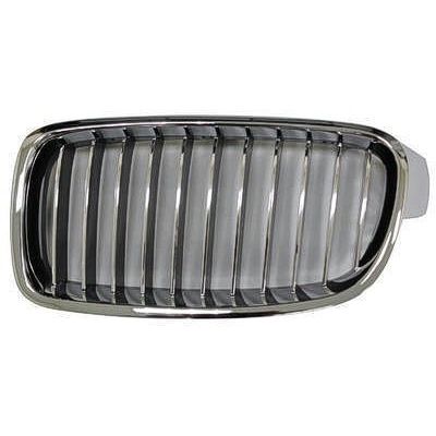 BMW BMW 3 (WAGON) GRILLE LEFT (Driver Side) CHROME FRAME /CHR/BLK INNER(11 BAR)(LUXURY) OEM# 51137263481 2014-2019 PL# BM1200234