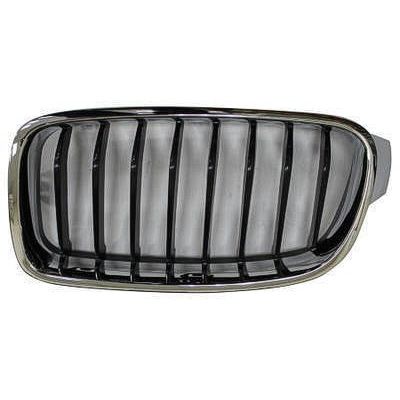 BMW BMW 3 (SEDAN) HYBRID  GRILLE LEFT (Driver Side) CHROME FRAME /BLACK INNER( 8 BAR)(SPORT/M SPORT) OEM# 51137260497 2013-2015 PL# BM1200236