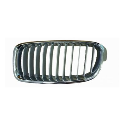 BMW BMW 3 (SEDAN) HYBRID  GRILLE LEFT (Driver Side) CHROME FRAME /CHROME/SILVER INNER(11 BAR)(MODERN) OEM# 51137263479 2013-2015 PL# BM1200240