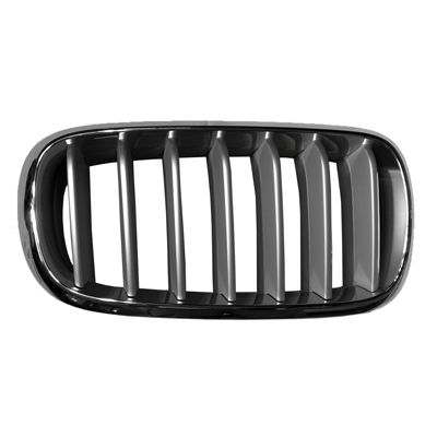 BMW BMW X5 GRILLE RIGHT (Passenger Side) CHROME FRAME/SILVER BAR OEM# 51117303108 2014-2018 PL# BM1200271