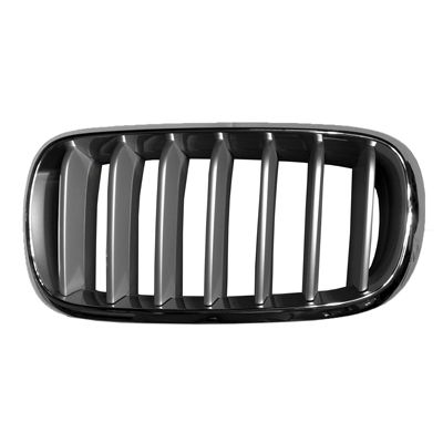 BMW BMW X5 GRILLE LEFT (Driver Side) CHROME FRAME/SILVER BAR (WO/NIGHT VISION) OEM# 51117303107 2014-2018 PL# BM1200272