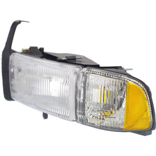 DODGE TRUCKS & VANS DODGE/PU (Exc 02 R1500) (Old Style) HEAD LAMP ASSEMBLY LEFT (Driver Side) (W/SIDE MARKER)(W/O SPORT) **CAPA** OEM# 55076749AO 1994-2002 PL# CH2502101C