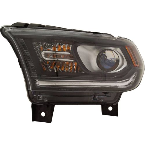 DODGE TRUCKS & VANS DURANGO HEAD LAMP ASSEMBLY LEFT (Driver Side) (HALOGEN)(WO/LED DRL)(BLK BEZEL)**CAPA** OEM# 68299135AD 2016-2020 PL# CH2502302C