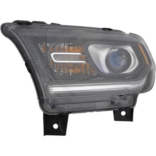 DODGE TRUCKS & VANS DURANGO HEAD LAMP ASSY LEFT (Driver Side) (HALOGEN)(W/LED DRL)(BLACK TRIM) OEM# 55112969AI 2014-2015 PL# CH2502304