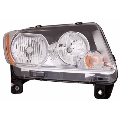 JEEP COMPASS HEAD LAMP ASSEMBLY RIGHT (Passenger Side)(WO/PROJECTOR)(CHR BEZEL) OEM# 68088868AD 2011-2013 PL# CH2519139