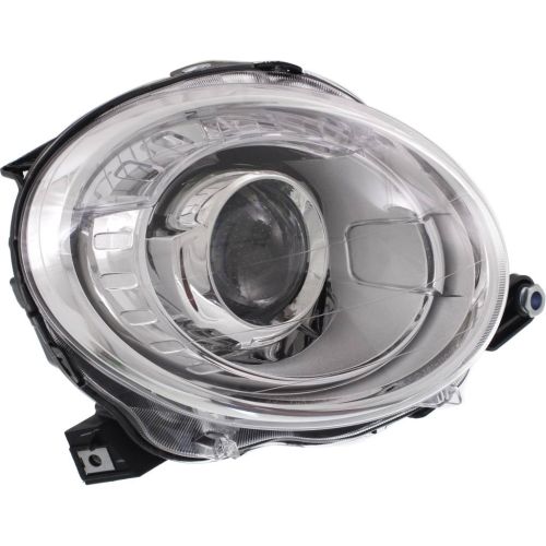 FIAT 500 2DOORS (FIAT) HEAD LAMP ASSEMBLY RIGHT (Passenger Side) (CHROME BEZEL)(PROJECTOR) **CAPA** OEM# 5182428AE 2012-2019 PL# FI2503100C