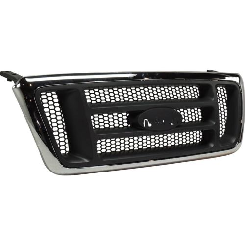 FORD TRUCKS & VANS FORD/PU  (F150 EXC HERITAGE) GRILLE CHROME FRAME/ BLACK BAR/BLACK HONEYCOMB (XL/XLT) OEM# 4L3Z8200AA 2004 PL# FO1200413