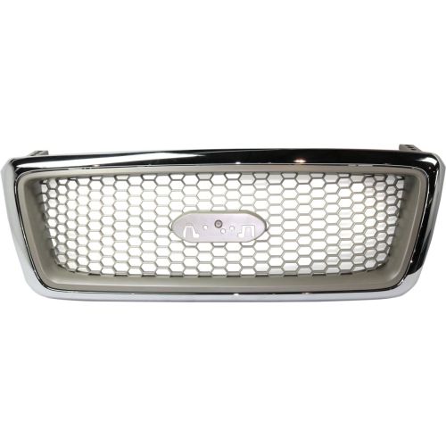 FORD TRUCKS & VANS FORD/PU  (F150 EXC HERITAGE) GRILLE CHROME/SLV (Lariat MDL)(W/Honeycomb Type) OEM# 4L3Z8200DA 2004-2008 PL# FO1200427