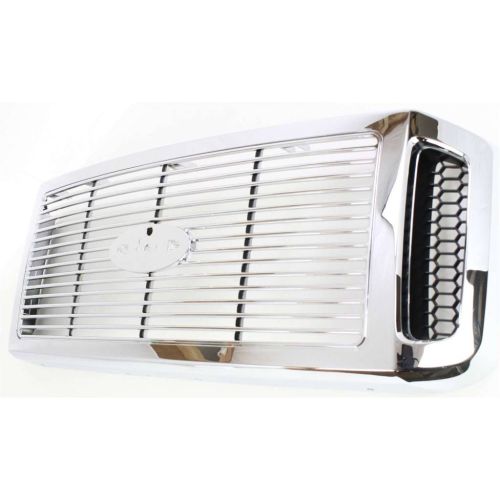 FORD TRUCKS & VANS FORD/PU  (F250/350/450/550) Super Duty GRILLE CHROME/BLACK (XLT/OUTLAW/LARIAT)(W/ CHROME PKG)(W/BILLET DESIGN) OEM# 6C3Z8200AAA 2005-2007 PL# FO1200459