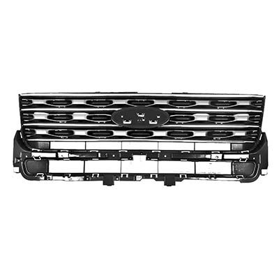 FORD TRUCKS & VANS EXPLORER  GRILLE (FOUNDRY GREY W/CHROMEOME MOLDING)(XLT) OEM# FB5Z8200AC 2016-2017 PL# FO1200578