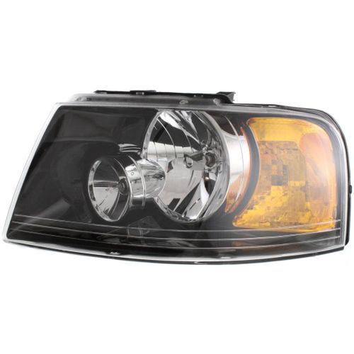 FORD TRUCKS & VANS EXPEDITION  HEAD LAMP ASSY LEFT (Driver Side) (BLACK BEZEL)(W/OFF ROAD PKG) OEM# 6L1Z13008DA 2003-2006 PL# FO2502198