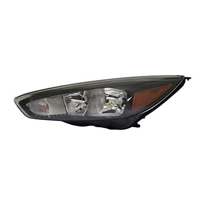 FORD FOCUS SEDAN  HEAD LAMP UNIT LEFT (Driver Side) (HALOGEN)(BLACK BEZEL)(WO/LED DRL) OEM# F1EZ13008GZ 2015-2018 PL# FO2502337