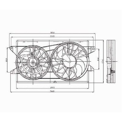 FORD TRUCKS & VANS FREESTAR RADIATOR & A/C FAN ASSY (DUAL FAN) OEM# 5F2Z8C607CB 2004-2007 PL# FO3115151