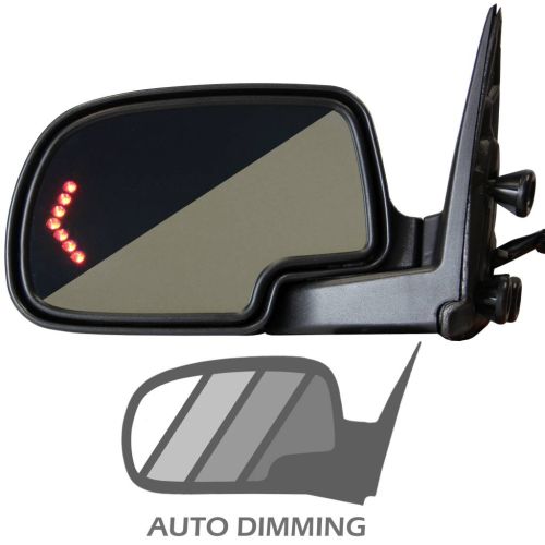 2003-2006 Chevrolet GMC Avalanche Door Mirror Left Driver Side Power Heated LED Signal Puddle Memory Power Fold Painted Cover No Dimming OEM# 88980721 PL# GM1320373