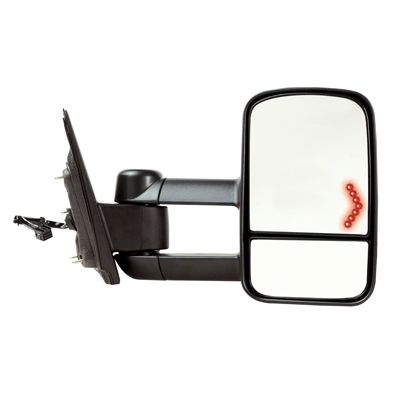 2014 Chevrolet GMC Silverado PU 1500 Door Mirror Right Passenger Side Power Heated Manual Fold Tow Type Dual Arm Signal In Glass Black OEM# 22820398 PL# GM1321458