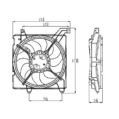 HYUNDAI TIBURON RADIATOR FAN ASSY OEM# HY3115119 2003-2006 PL# HY3115119